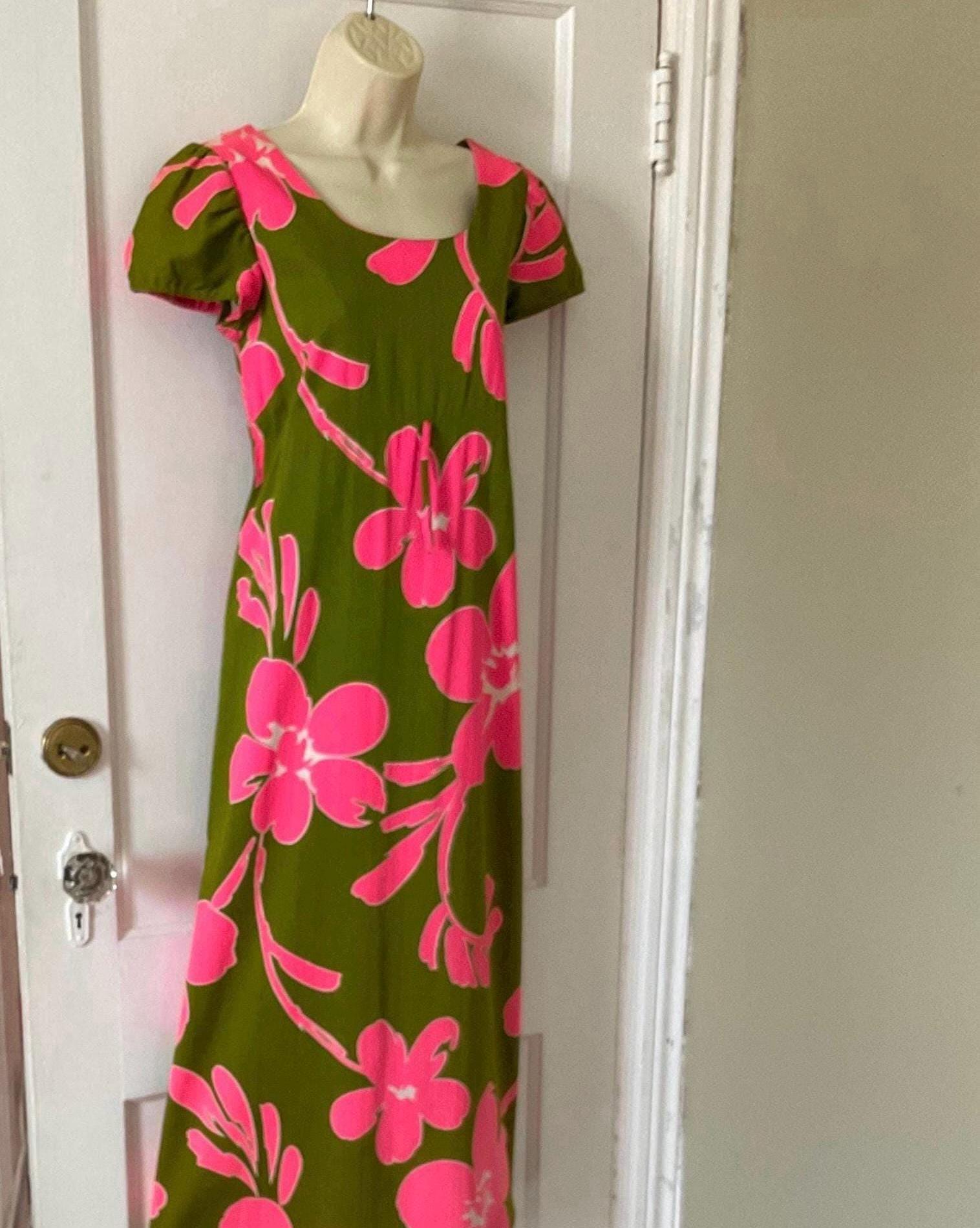 Mcinerny Hawaii 1970's Vintage Floral Hawaiian Aloha Maxi