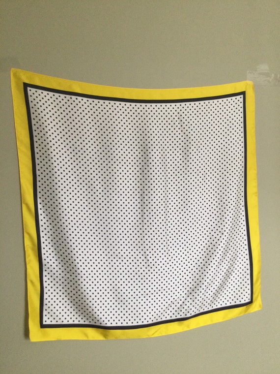 White/Black/Yellow Polka Dot Vintage ECHO Scarf - 