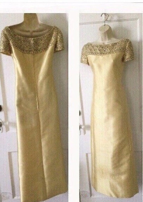 Malcolm Starr Beaded Vintage Maxi Dress - Yellow B