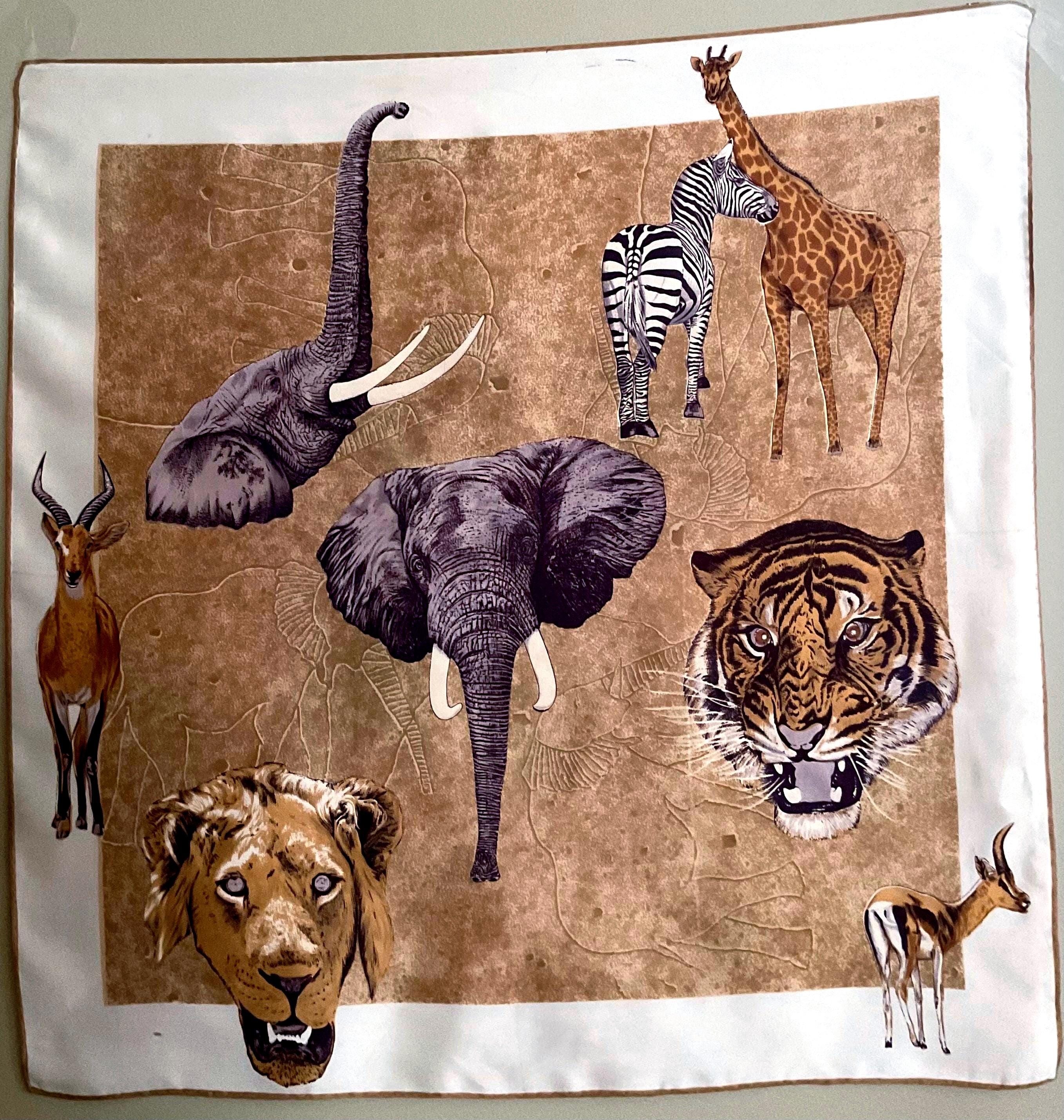 Hermès アフリカ動物スカーフ Hermès アフリカ野生動物 スカーフ Hermès アフリカ野生動物