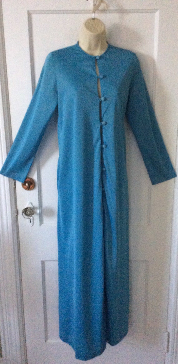 Blue DONALD BROOKS Night Gown Robe - Long Blue 19… - image 3