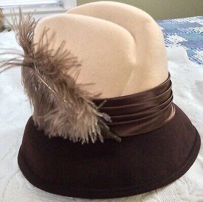 Doeskin for Bollman Hat - Beigebrown Wool/silk Feather-trim  display picture 1
