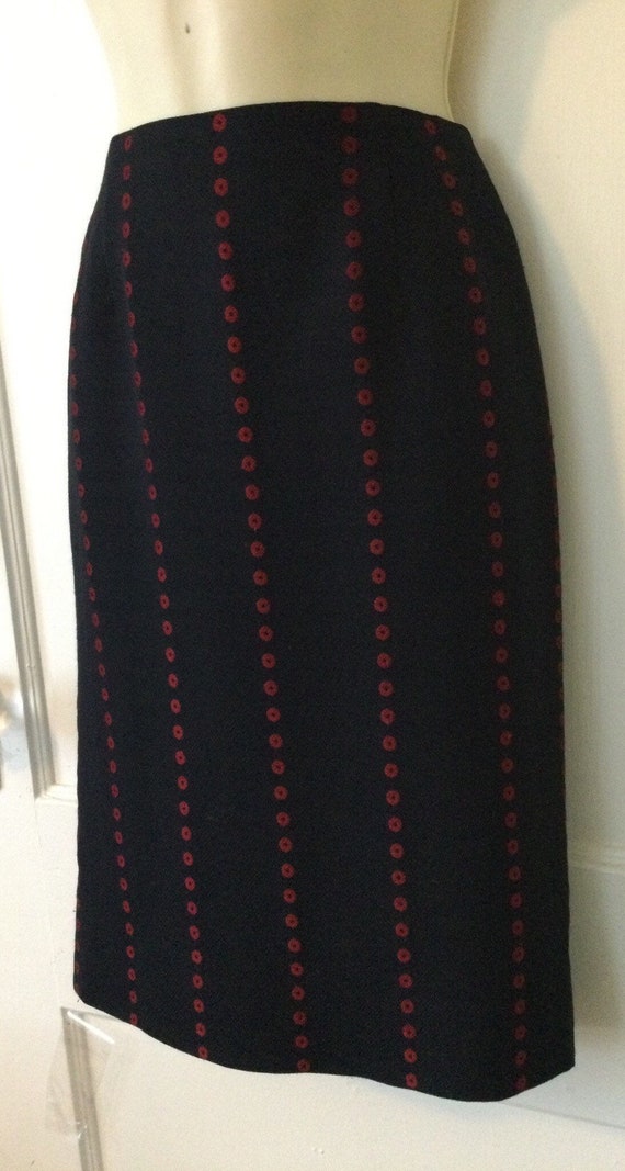 Vintage Wool Gianfranco Ferré Skirt - Blue/Red Ci… - image 5