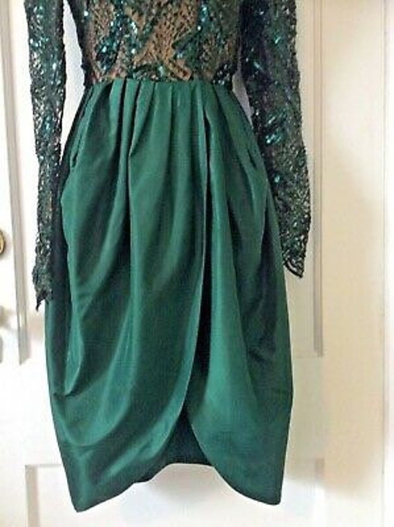 Paul-Louis Orrier Vintage Dress - Green Lace/Sequ… - image 8