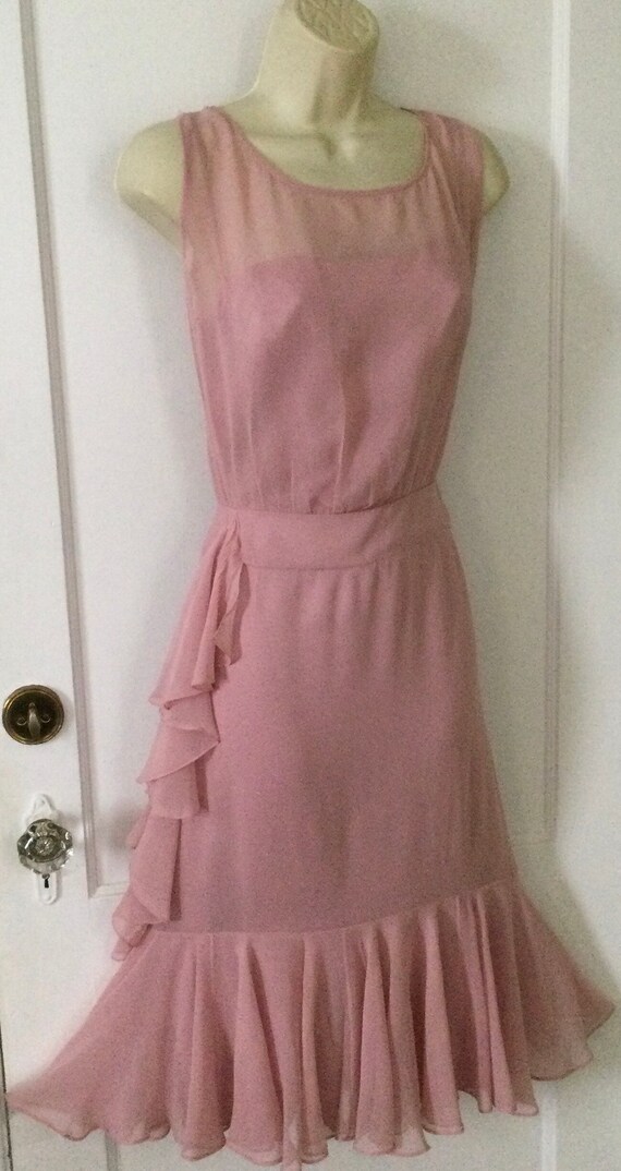 Pink Silk Lafayette-148 Dress - Dusty Pink Silk R… - image 7