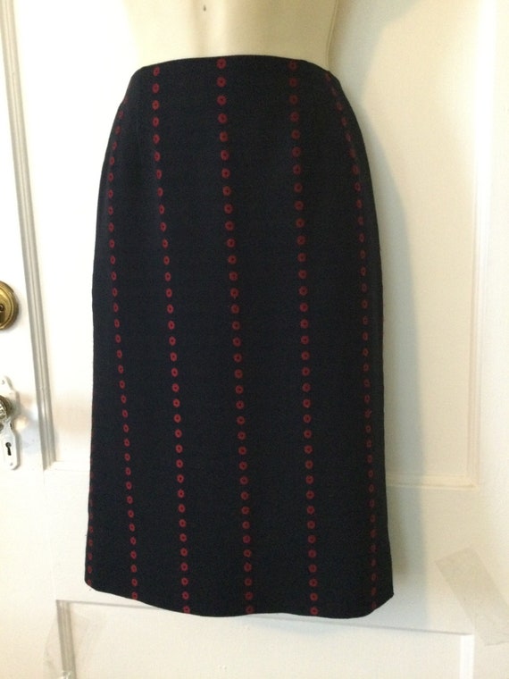 Vintage Wool Gianfranco Ferré Skirt - Blue/Red Ci… - image 4