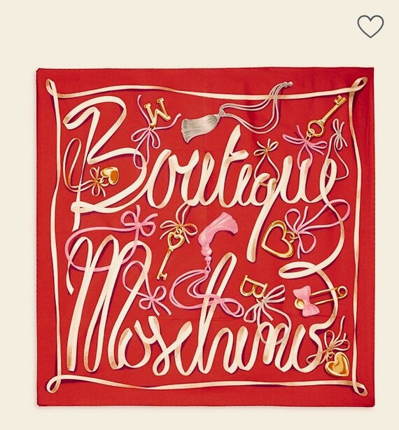 Red MOSCHINO BOUTIQUE Scarf - Red/Khaki Silk Char… - image 7