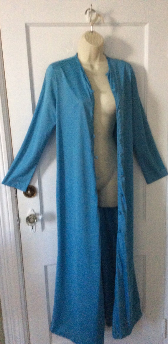 Blue DONALD BROOKS Night Gown Robe - Long Blue 19… - image 6