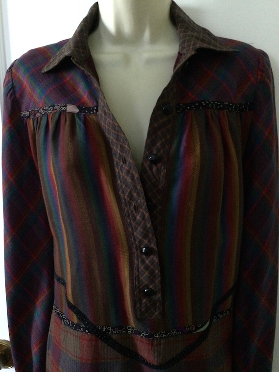 Koos Van Den Akker 1980’s Woolblend Shirt Dress -… - image 4