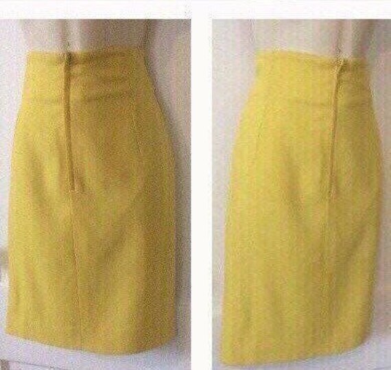 Gianni Versace Vintage Wool Skirt - Yellow 1980’s… - image 1