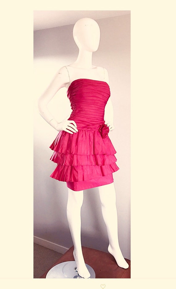 Vintage Tadashi Dress - Fuchsia Pleated 1990’s Vin
