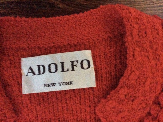Red Wool Vintage ADOLFO Jacket - Red Wool Bouclé … - image 10