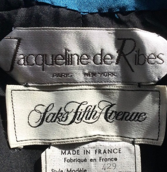 JACQUELINE De RIBES Silk Dress - Teal/Black Silk/… - image 7