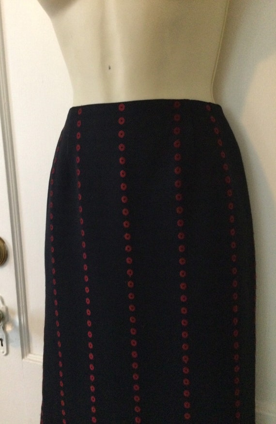 Vintage Wool Gianfranco Ferré Skirt - Blue/Red Ci… - image 2