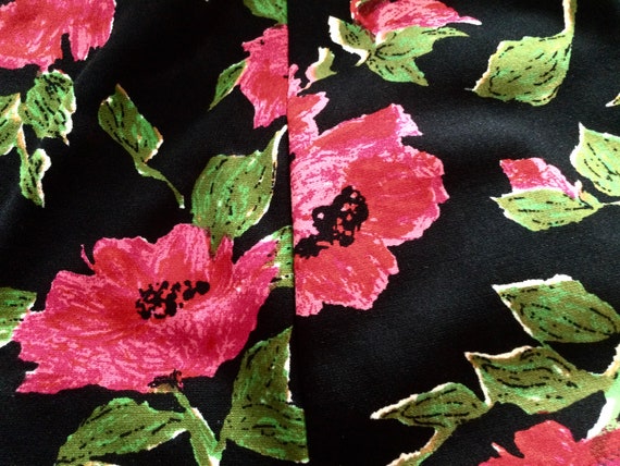 Floral Vintage MAIDENFORM Swimsuit - Black/Fuchsi… - image 3