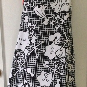 New KENZO Black White Floral Dress NWT Black/White Red Piping Floral Print A-Line KENZO Dress Size 42 image 6