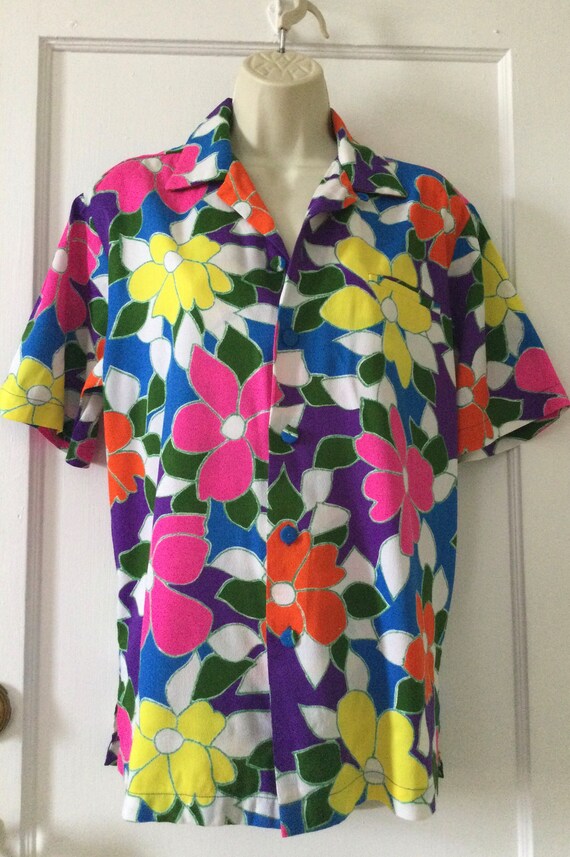 POLYNESIAN BAZAAR 1950’s Vintage Hawaiian Shirt -… - image 8