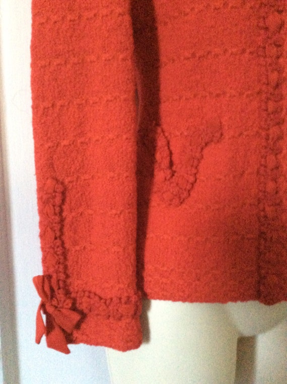 Red Wool Vintage ADOLFO Jacket - Red Wool Bouclé … - image 2