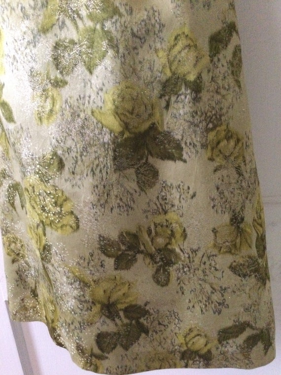 Green/Gold VENDOME Silk Vintage Dress - Olive Gre… - image 7