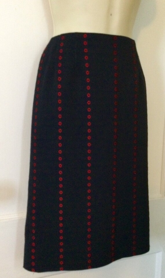 Vintage Wool Gianfranco Ferré Skirt - Blue/Red Ci… - image 6