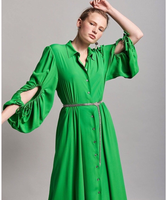Green Silk Beatrice b. Dress - NWOT Green Silk Gat