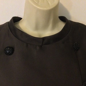 LORD & TAYLOR Vintage Dress Brown Buttoned Front 3/4 Sleeve Wool 1950s Vintage Dress by Lord and Taylor Fifth Avenue image 7
