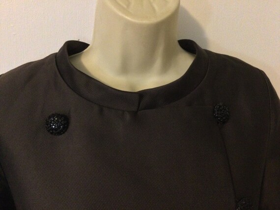 LORD & TAYLOR Vintage Dress - Brown Buttoned Fron… - image 7