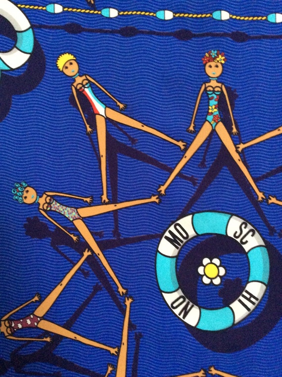 MOSCHINO Swimmer’s Print Scarf - Rare Blue Synchr… - image 5