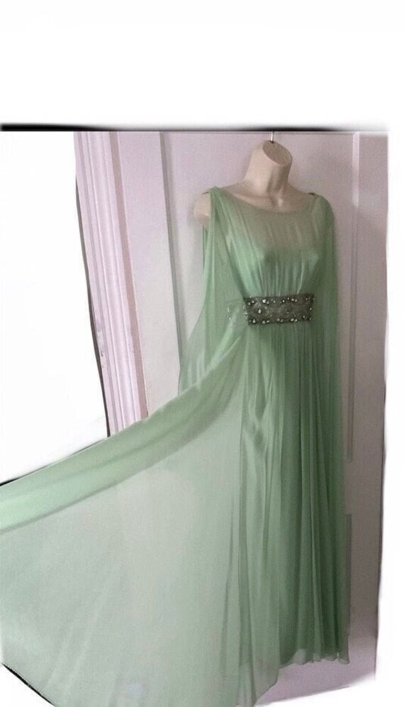 40's Rare Wine Taffeta Cape Sleeve Belted Dress by Suzy Perette