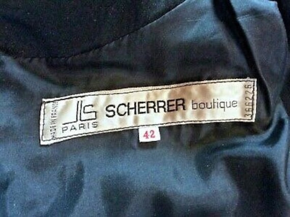 JEAN LOUIS SCHERRER (PARIS) BLACK LUCITE & CLEAR RHINESTONE