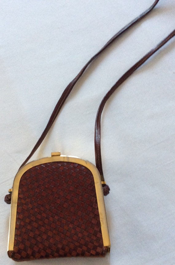 Brass/Leather 1970s Vintage Bag - Brass/Woven-Lea… - image 9