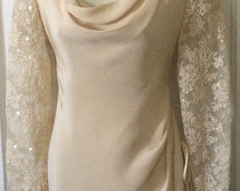 Vintage Jessica Mcclintock Gold Satin Evening Dress - Made in USA - Etsy