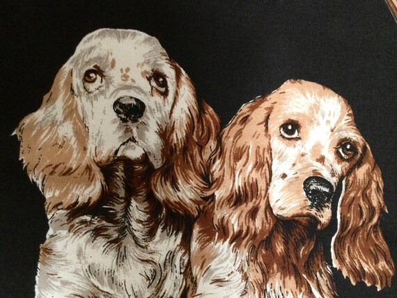 Cocker spaniel Print Silk Scarf Black gold Cocker Spaniel Dog