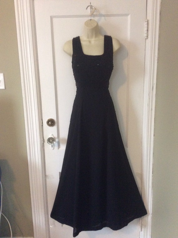 Black Diane Freis Dress - Black Beaded/Sequined Sl
