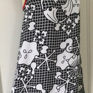 New KENZO Black White Floral Dress NWT Black/White Red Piping Floral Print A-Line KENZO Dress Size 42 image 4