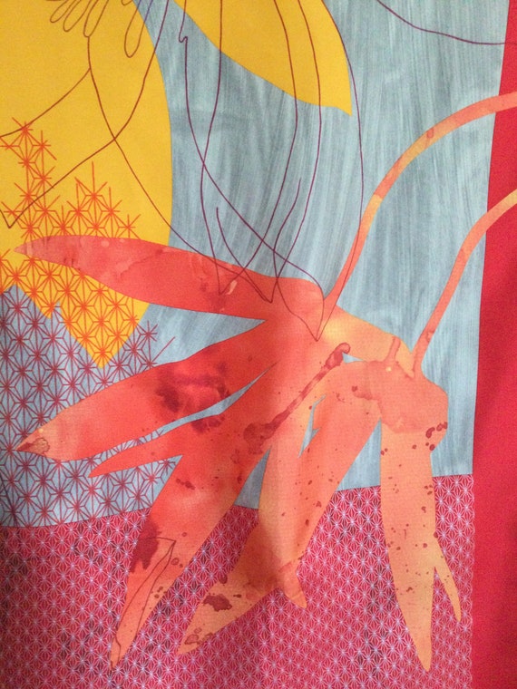 Guy Laroche Vintage Silk Scarf - Red/Yellow Autum… - image 2