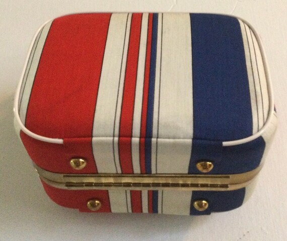 Red/Blue Striped Vintage Box Bag - Red/Blue Strip… - image 6