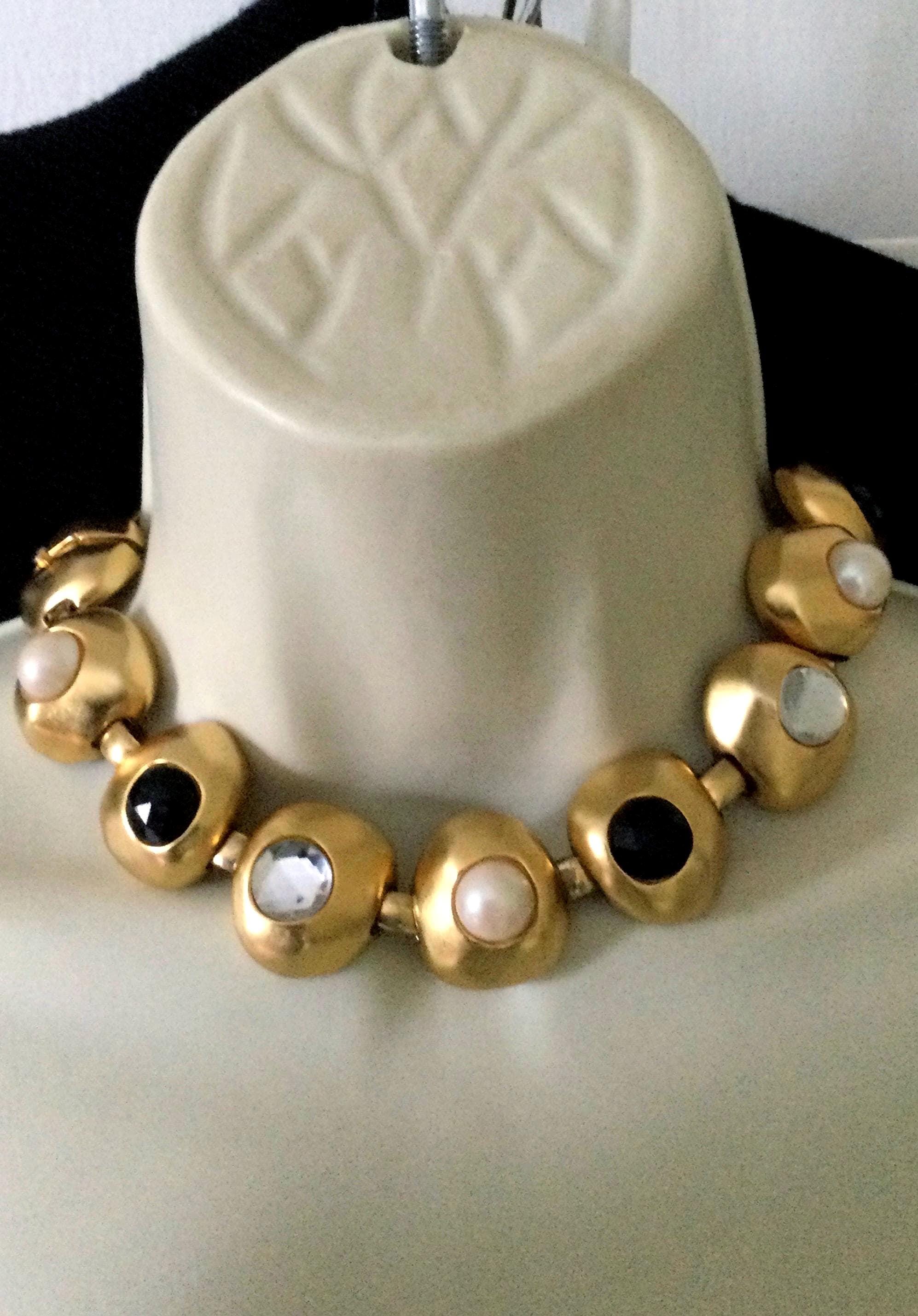 Ben-Amun Jewelry Woven Collar Glass Pearl Strand Necklace for Bridal Wedding Anniversary Ben Amun Choker - Etsy