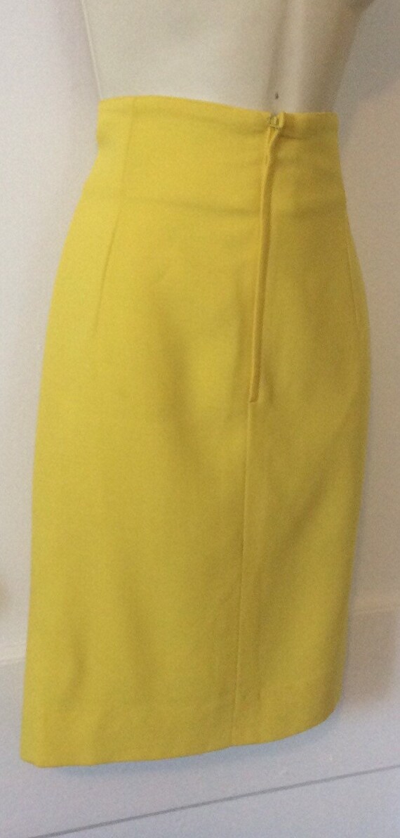 Gianni Versace Vintage Wool Skirt - Yellow 1980’s… - image 5