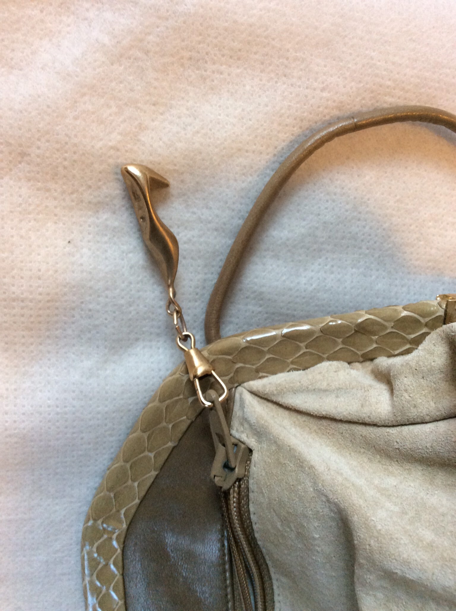 Vintage Leather Maud Frizon Bag Never Used Camel Colored 