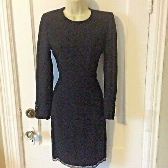 Carolina Herrera Vintage Dress - Black Wool Beaded/lace Back 1980's Vintage Long-sleeve CAROLINA HERRERA Dress Size 2 - Etsy Carolina Herrera Vintage Dress - Black Wool Beaded/lace Back 1980's Vintage Long-sleeve CAROLINA HERRERA Dress Size 2 - Etsy
