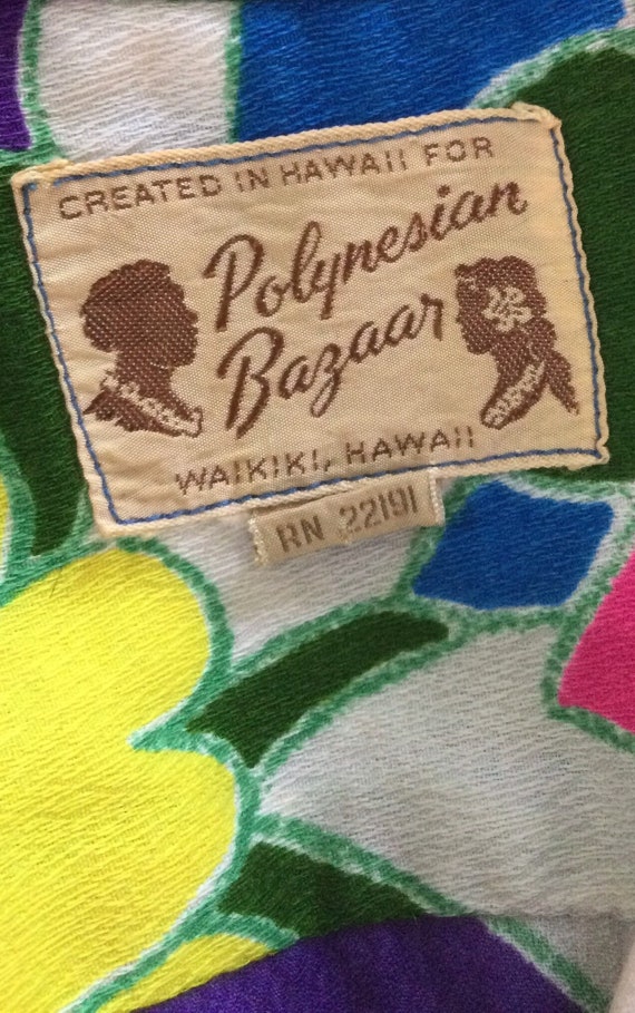 POLYNESIAN BAZAAR 1950’s Vintage Hawaiian Shirt -… - image 6