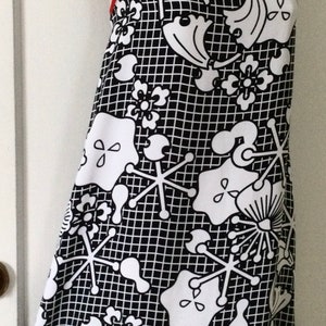 New KENZO Black White Floral Dress NWT Black/White Red Piping Floral Print A-Line KENZO Dress Size 42 image 9