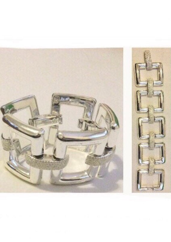 RALPH LAUREN Bracelet - Heavy Silver Plated Square