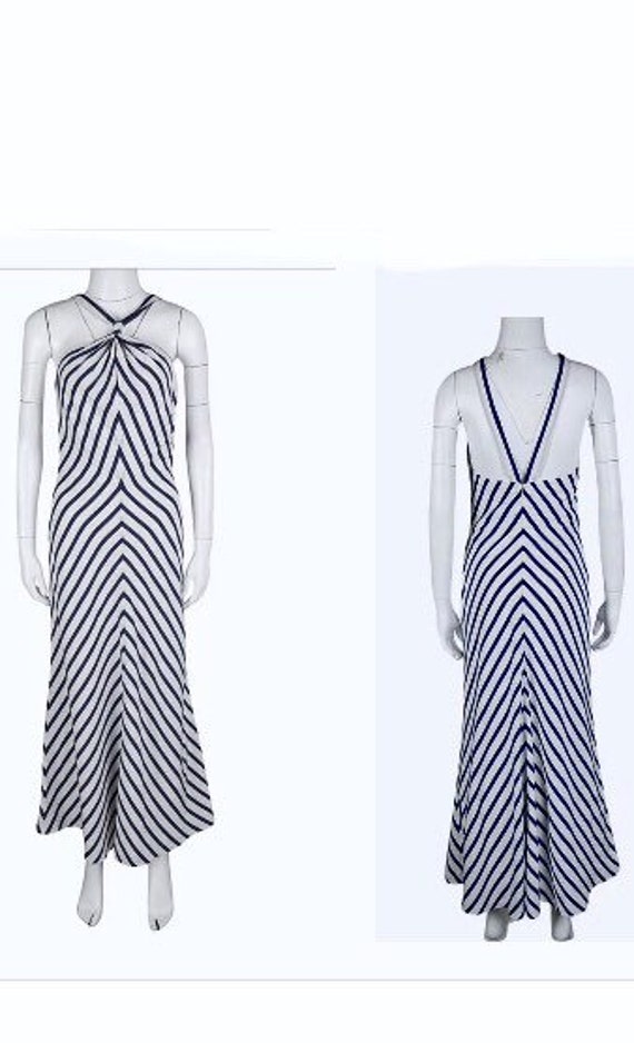 Ralph Lauren Halter Dress - Navy-Blue/Ivory Stripe