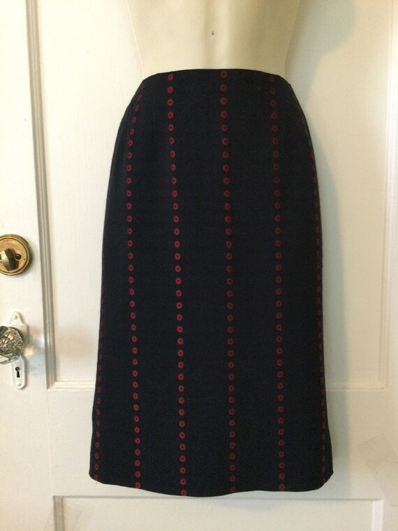 Vintage Wool Gianfranco Ferré Skirt - Blue/Red Ci… - image 8