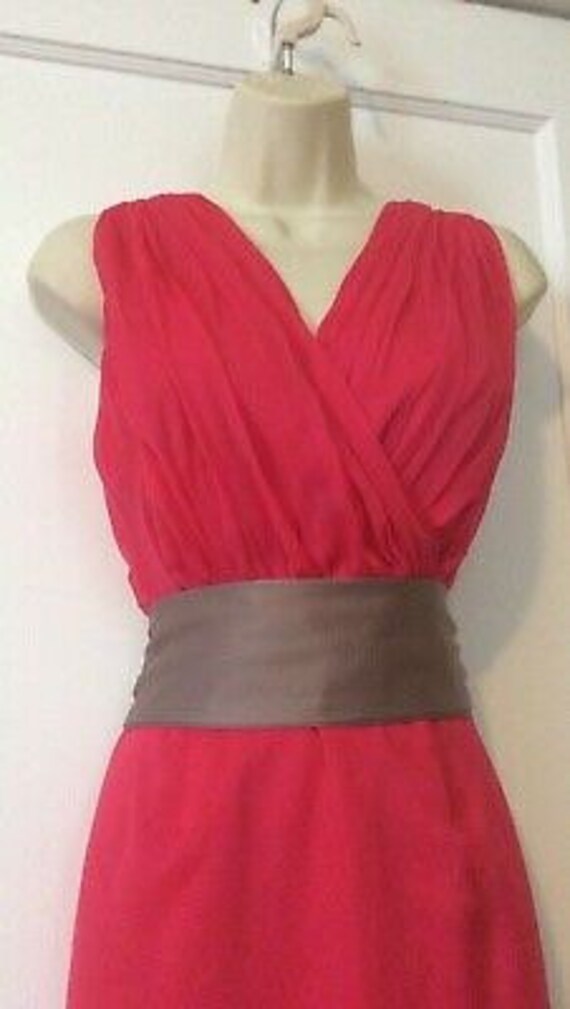 Pink Vintage Silk Maxi-Dress - Long Fuchsia-Pink … - image 6