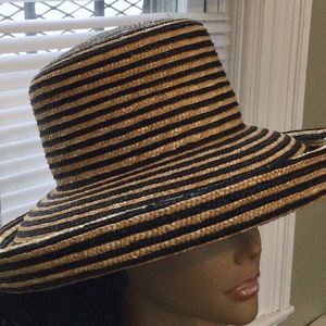Vintage Laura Ashley natural straw sun hat, finely crafted in Great Britain. Laura Ashley Hats for Women for sale - eBay main image 3