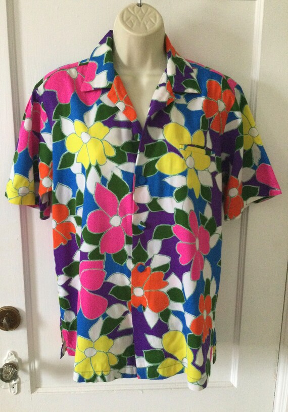 POLYNESIAN BAZAAR 1950’s Vintage Hawaiian Shirt -… - image 3