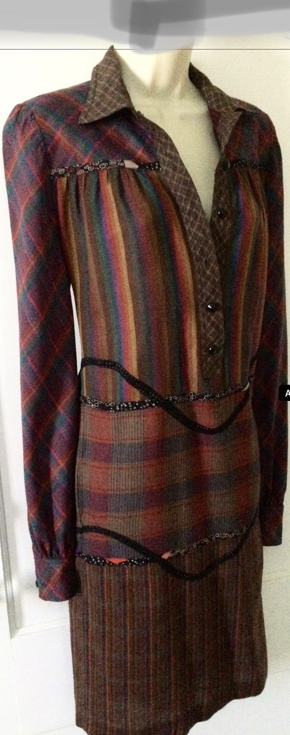 Koos Van Den Akker 1980’s Woolblend Shirt Dress -… - image 9